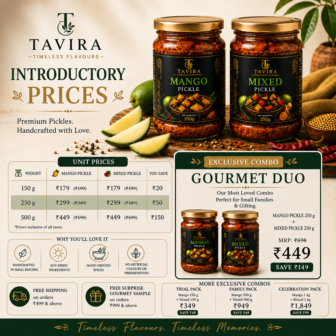 Combo Pack of 250 G Mango + 250 G Mixed Pickle
